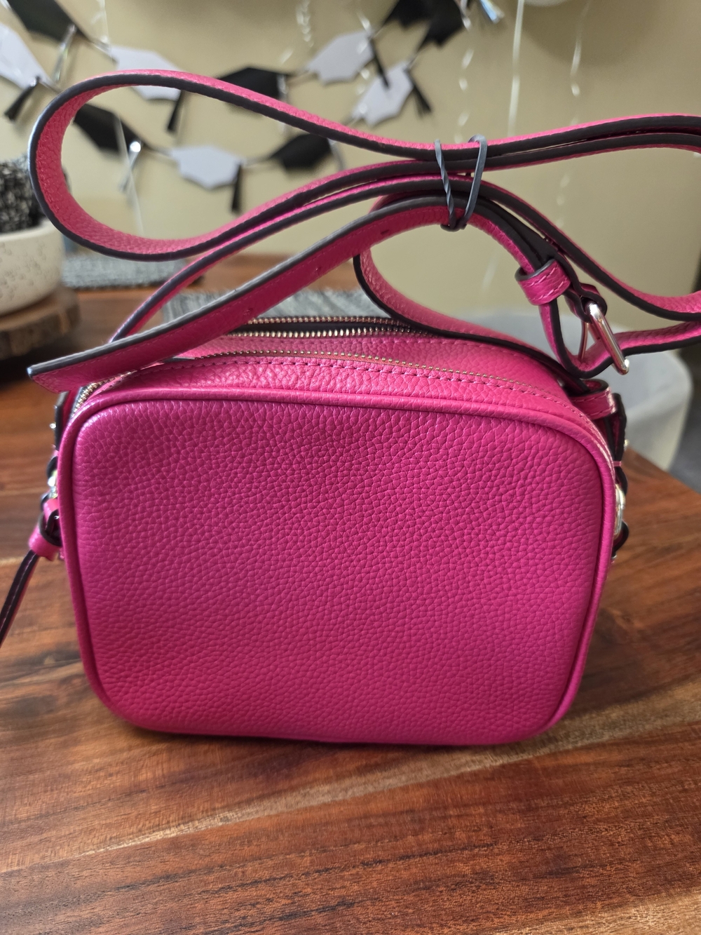 Kate Spade New York Mulbery Pyper Pebbled Leather Crossbody Bag in Hot Pink - Picture 3 of 6